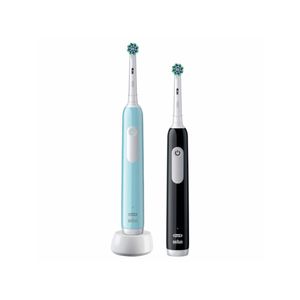 Set 2 periute de dinti electrica Oral-B D305 Pro 1 Duo, 3 viteze, timer de 2 minute, negru/albastru