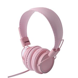 Casti cu fir on ear Qilive Q.1296, mufa Jack, pliabile, microfon incorporat, roz