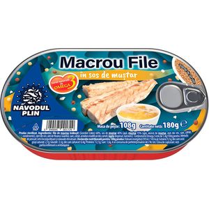 Macrou in sos de mustar Navodul Plin, 180 g