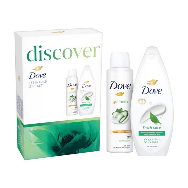 set-pentru-cadou-dove-gel-de-dus-fresh-care-250-ml-deodorant-spray-go-fresh-cucumber-150-ml