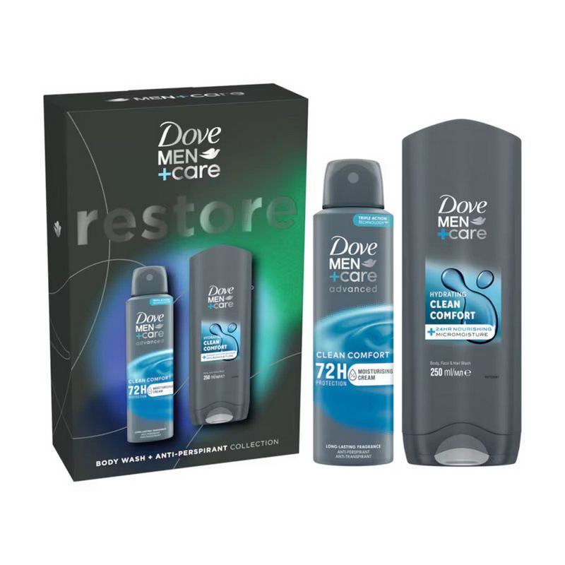 set-pentru-cadou-dove-men-care-advanced-spray-clean-comfort-150-ml-gel-de-dus--comfort-250-ml