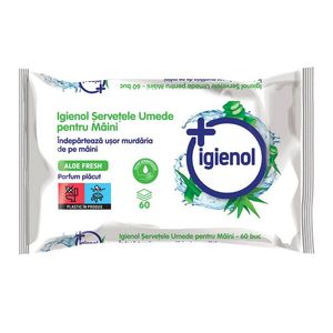 Servetele umede Igienol, cu aloe fresh, 60 bucati