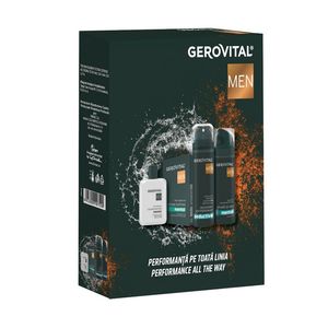 Set pentru cadou Gerovital Men: Spuma de ras Mentol, 200 ml + Lotiune dupa ras Mentol, 100 ml + Deodorant antiperspirant, 150 ml