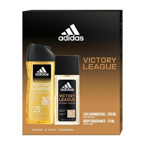 Set pentru cadou Adidas Victory League: Gel de dus 3 in 1, 250 ml + Deodorant Natural Spray, 75 ml