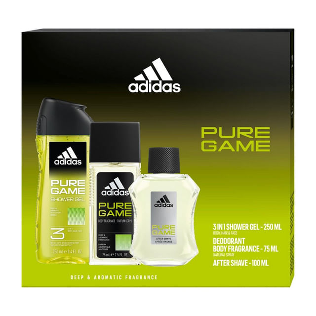 set-pentru-cadou-adidas-pure-game-after-shave-100-ml-deodorant-natural-spray-75-ml-gel-de-dus-250-ml
