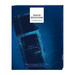 Set pentru cadou David Beckham Classic Blue: Deodorant Natural Spray, 75 ml + Gel de dus, 200 ml