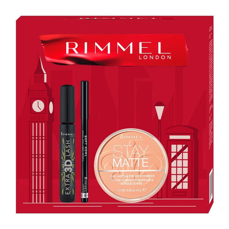 set-pentru-cadou-rimmel-london-mascara-extra-3d-lash-black-8-ml-pudra-stay-matte-transparent-15-g-creion-soft-kohl-negru