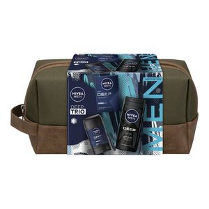 Set pentru cadou Nivea Men Deep: Lotiune dupa ras, 100 ml + Gel de dus, 250ml + Deodorant Stick, 50ml