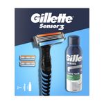 set-pentru-cadou-gillette-sensor-3-gel-de-ras-200-ml-3-rezerve-aparat-de-ras