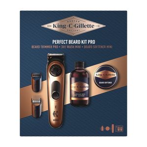 Set pentru cadou Gillette King C: Trimmer + Wash 3 in 1, 60 ml + Balsam, 25 ml