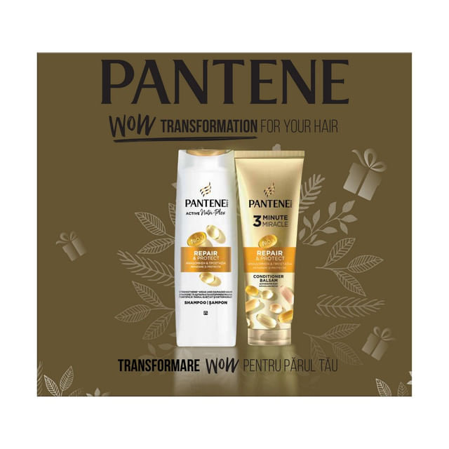 set-pentru-cadou-pantene-pro-v-repair---protect-sampon-400-ml-balsam-de-par-3-minute-miracles-220-ml