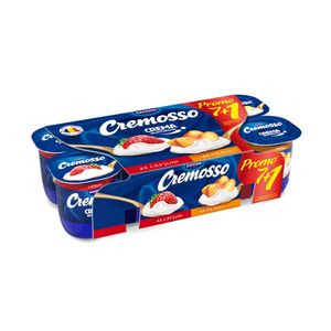 Iaurt cu piersici si capsuni Cremosso, 8 x 125 g