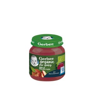 Piure cu mar si sfecla rosie Gerber Bio, de la 6 luni, 125 g