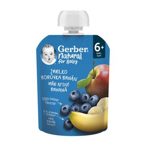 Piure cu mar, afine si banana Gerber Natural, de la 6 luni, 90 g