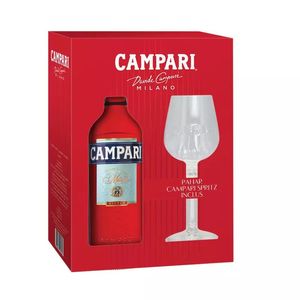 Aperitiv Campari, alcool 25%, 0.7 l + pahar