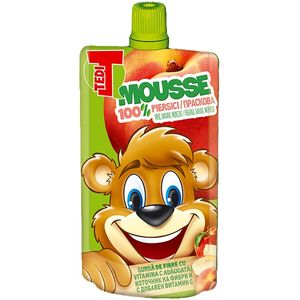 Mousse de fructe Tedi cu aroma de piersici, 100 g