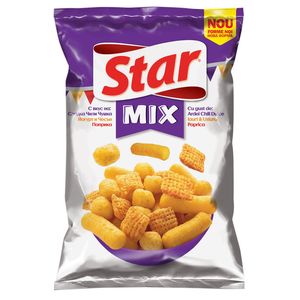 Snacks Star mix mov cu aroma de ardei, paprika, iaurt si usturoi, 90 g