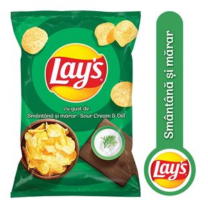 Chipsuri cu smantana si marar Lay's, 60 g