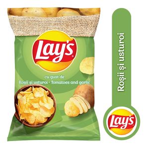 Chipsuri cu rosii si usturoi Lay’s, 125 g