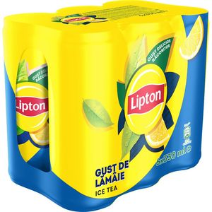 Bautura necarbogazoasa cu ceai negru si suc de lamaie Lipton, doza, 6 x 0.33 l