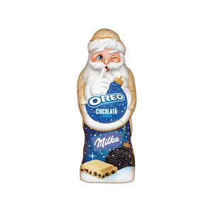 Figurina de ciocolata Mos Craciun, ciocolata alba cu oreo, 100 g