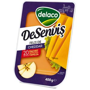 Cheddar felii Delaco DeSenvis, 400 g