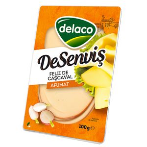 Cascaval afumat felii Delaco DeSenvis, 100 g