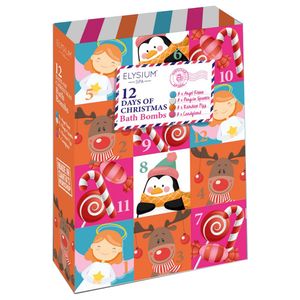 Set pentru cadou Elysium Spa 12 Days of Christmas Bath Bombs, 30 g