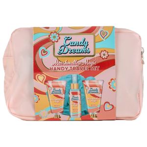 Set pentru cadou Candy Dreams Marshmallow Magic: Gel de dus, 50 ml + Lotiune de corp, 50 ml + Spray de corp, 50 ml + Burete