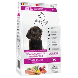 Hrana uscata pentru caini juniori For Dog, pui, 3 kg