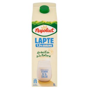 Lapte de consum semidegresat Napolact, 1.5% grasime, 1 l