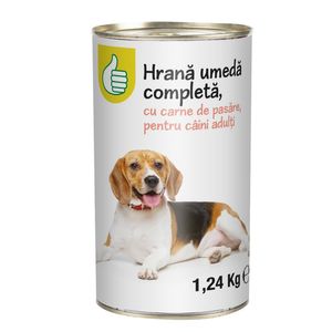 Hrana umeda la conserva pentru caini adulti Pouce, carne de pasare, 1.24 kg