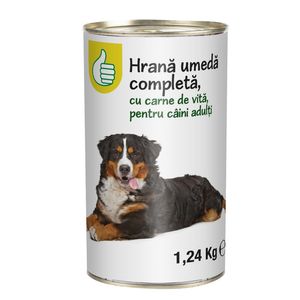 Hrana umeda la conserva pentru caini adulti Pouce, carne de vita, 1.24 kg