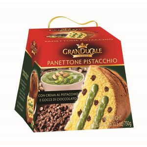 Panettone cu crema de fistic si fulgi de ciocolata Granducale, 750 g