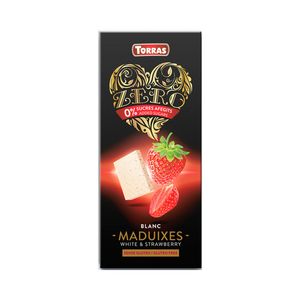 Ciocolata alba cu capsuni fara zahar Torras, 125 g