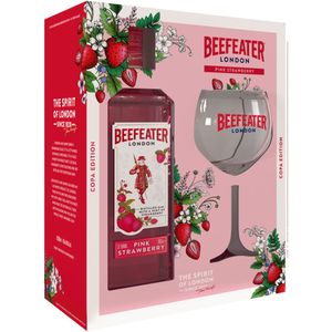 Pachet gin Beefeater London Pink, 0.7 l + pahar