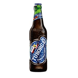 Bere bruna pasteurizata Tuborg Christmas Brew, sticla, 0.33 l