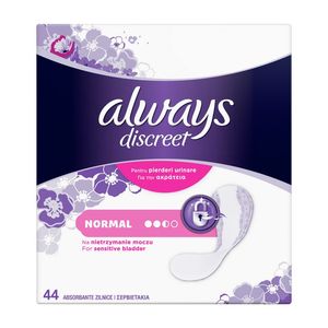 Absorbante zilnice pentru incontinenta urinara Always Discreet Normal, 44 bucati