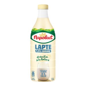 Lapte de consum semidegresat Napolact, 1.5% grasime, 1.5 l