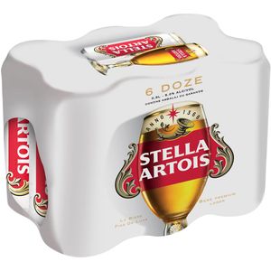 Bere blonda Stella Artois, doza, 6 x 0.5 l