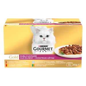 Hrana umeda pentru pisici Purina gourmet gold Double Pleasure, 4 x 85 g
