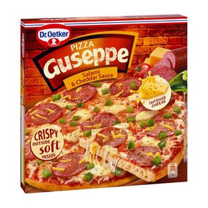 Pizza Guseppe Dr. Oetker cu salami si cheddar sauce, 418 g