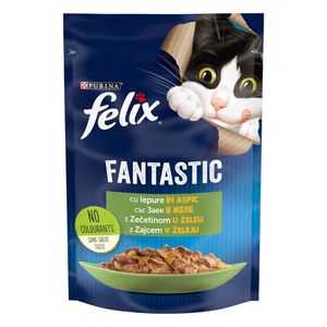 Hrana umeda pentru pisici Purina Felix Fantastic, iepure in aspic,  85 g