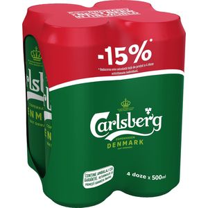 Bere blonda Carlsberg, doza, 4 x 0.5 l