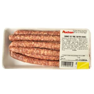 Carnati de porc subtiri afumati Auchan, +/- 500 g