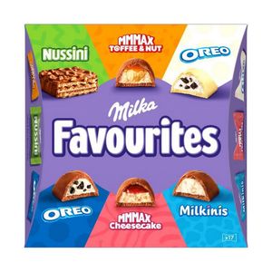 Praline Milka Favourites, mix de 17 ciocolatele, 158 g