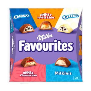 Praline Milka Favourites, mix de 11 ciocolatele, 95 g