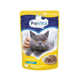 Hrana umeda pentru pisici adulte PreVital, pui in sos, 100 g