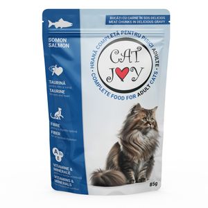 Hrana umeda pentru pisici adulte Cat Joy, somon, 85 g