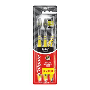 Pachet periuta de dinti Colgate ZigZag Charcoal, 3 bucati
